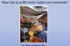 Waar laat je, je BB-motor tijdens een oversteek